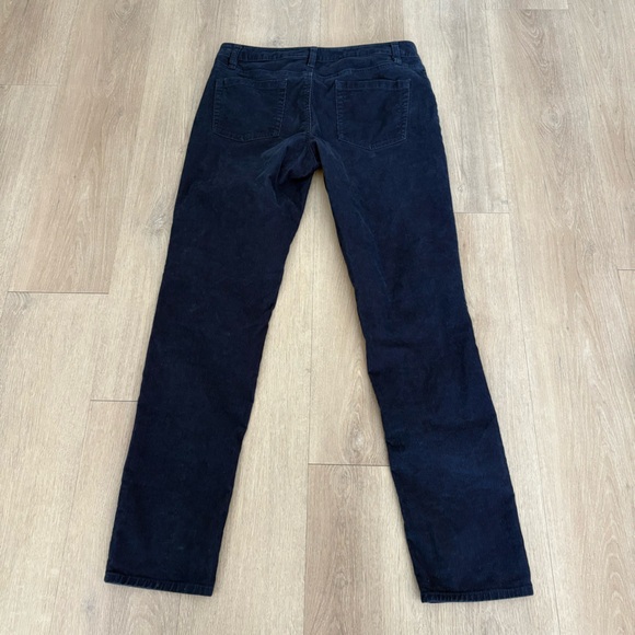 Garnet Hill Womens Corduroy Pants Size 10 Navy Blue Straight Leg Classic Casual - Picture 2 of 14